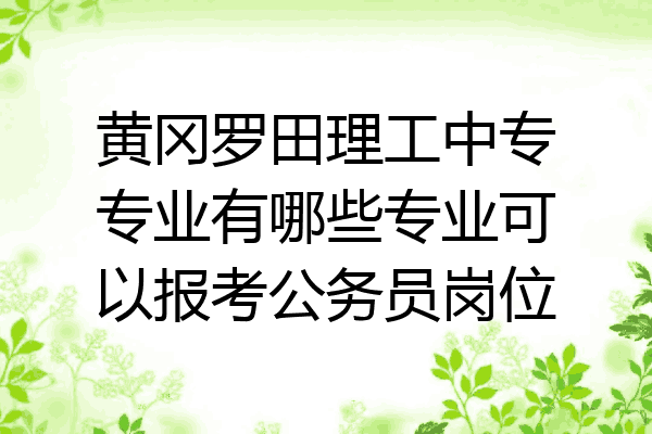 黄冈罗田理工中专专业有哪些专业可以报考公务员岗位