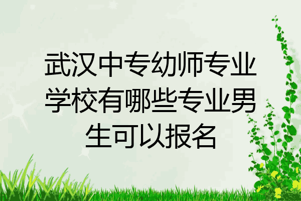 武汉中专幼师专业学校有哪些专业男生可以报名