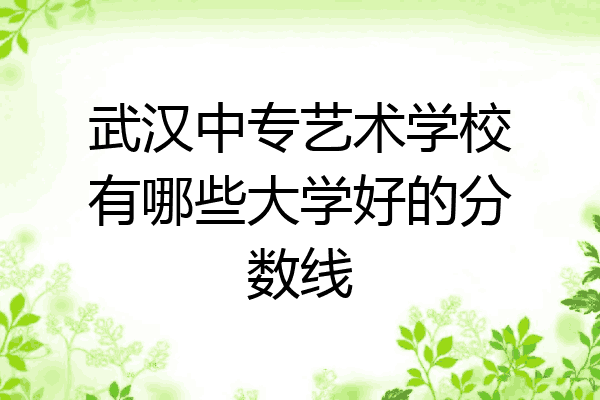 武汉中专艺术学校有哪些大学好的分数线