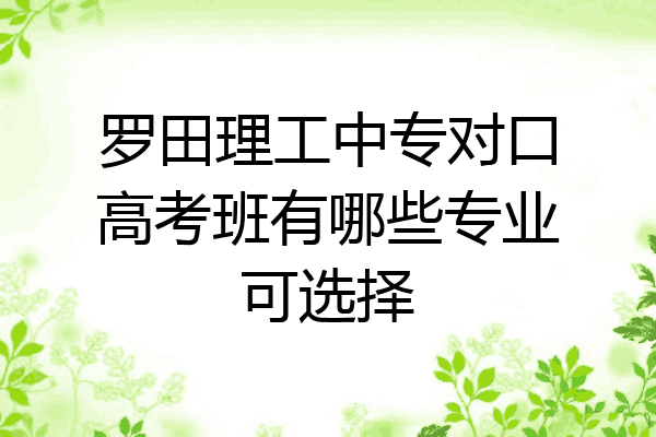 罗田理工中专对口高考班有哪些专业可选择