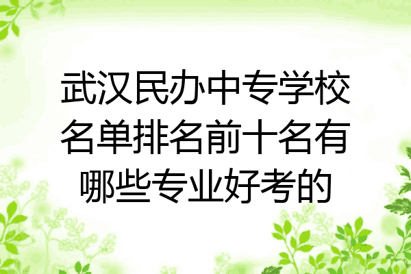 武汉民办中专学校名单排名前十名有哪些专业好考的