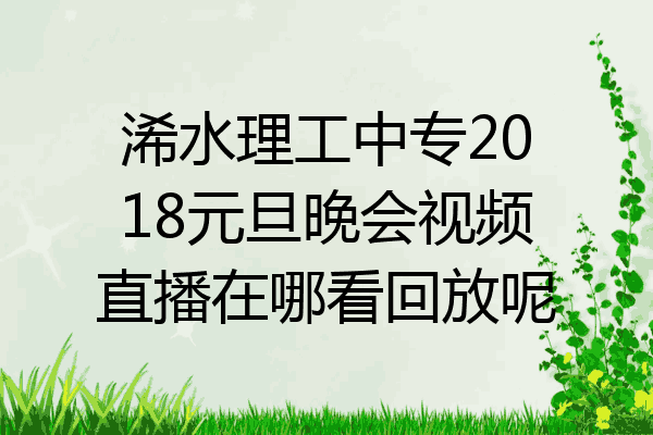浠水理工中专2018元旦晚会视频直播在哪看回放呢