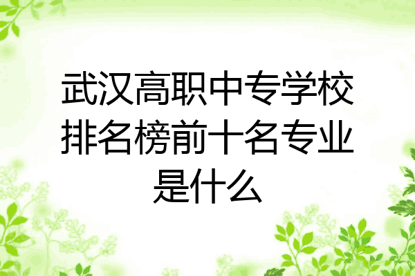 武汉高职中专学校排名榜前十名专业是什么
