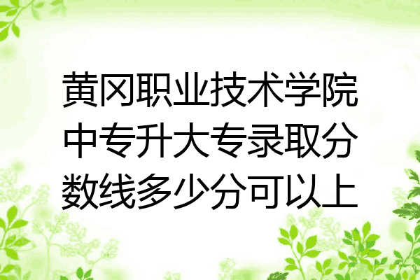 黄冈职业技术学院中专升大专录取分数线多少分可以上