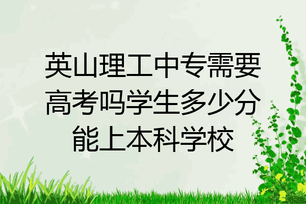 英山理工中专需要高考吗学生多少分能上本科学校