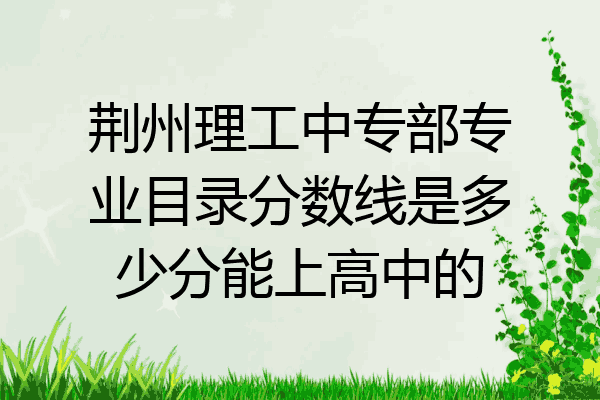 荆州理工中专部专业目录分数线是多少分能上高中的