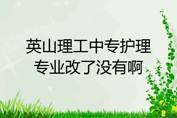 英山理工中专护理专业改了没有啊
