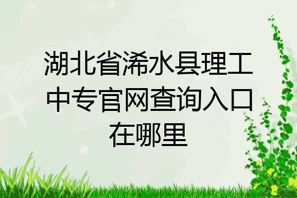 湖北省浠水县理工中专官网查询入口在哪里