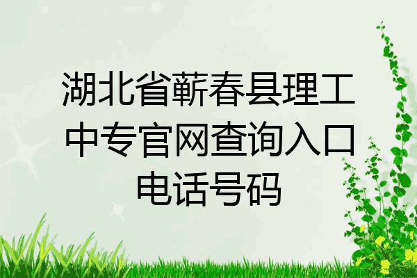 湖北省蕲春县理工中专官网查询入口电话号码