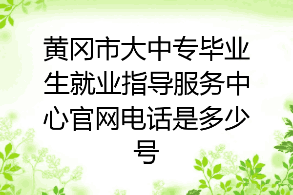 黄冈市大中专毕业生就业指导服务中心官网电话是多少号