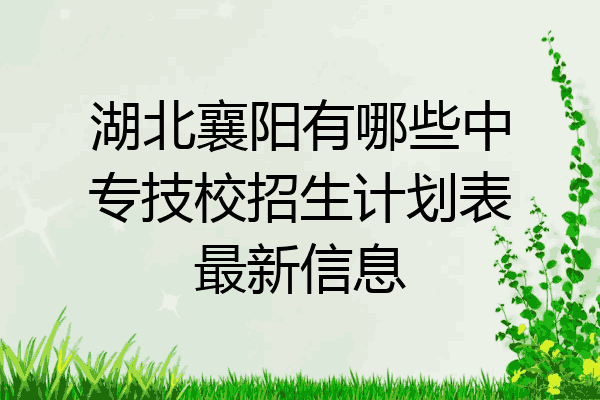 湖北襄阳有哪些中专技校招生计划表最新信息