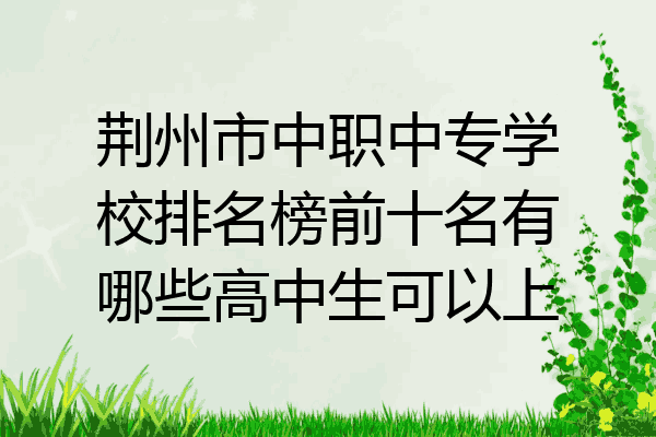 荆州市中职中专学校排名榜前十名有哪些高中生可以上