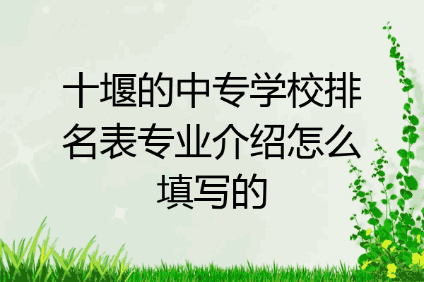 十堰的中专学校排名表专业介绍怎么填写的