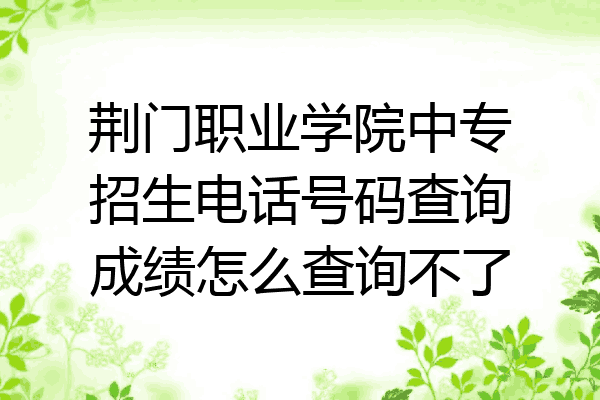 荆门职业学院中专招生电话号码查询成绩怎么查询不了