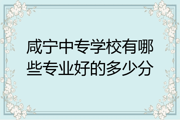 咸宁中专学校有哪些专业好的多少分