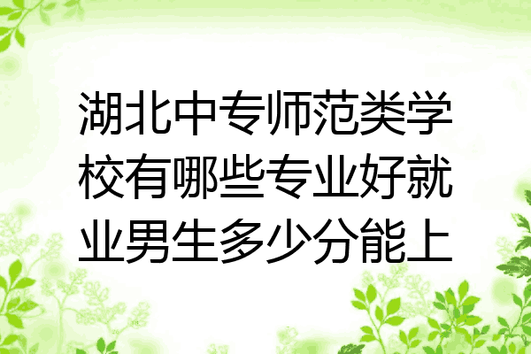 湖北中专师范类学校有哪些专业好就业男生多少分能上