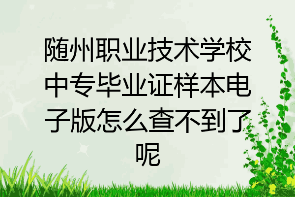 随州职业技术学校中专毕业证样本电子版怎么查不到了呢