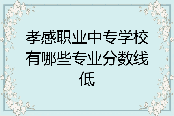 孝感职业中专学校有哪些专业分数线低
