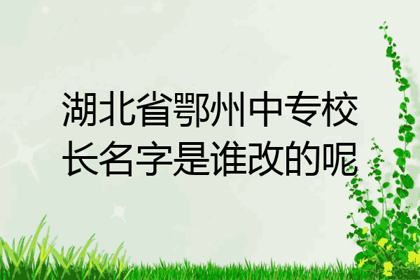 湖北省鄂州中专校长名字是谁改的呢