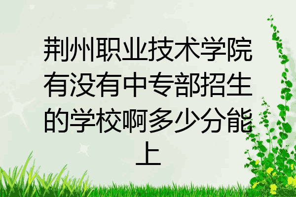 荆州职业技术学院有没有中专部招生的学校啊多少分能上