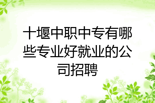 十堰中职中专有哪些专业好就业的公司招聘