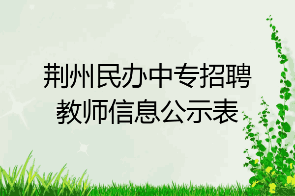 荆州民办中专招聘教师信息公示表