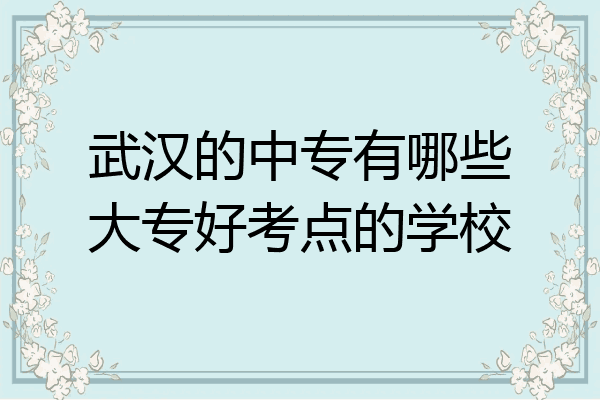 武汉的中专有哪些大专好考点的学校