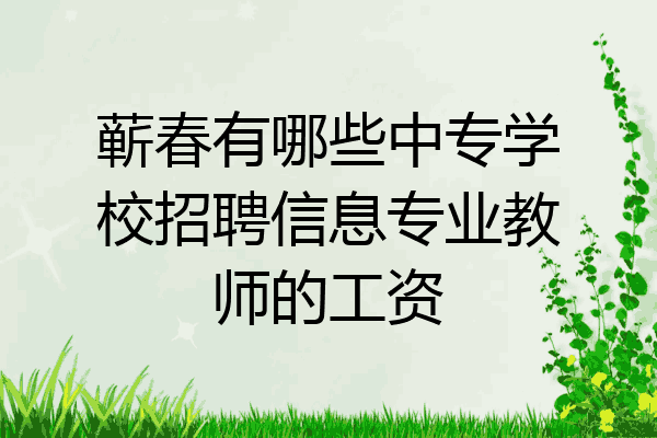 蕲春有哪些中专学校招聘信息专业教师的工资