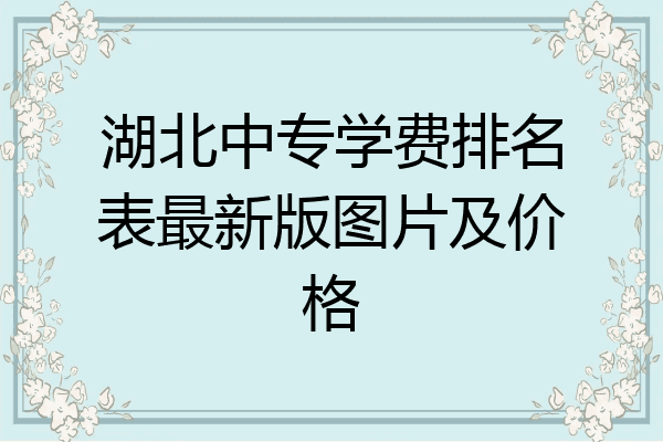 湖北中专学费排名表最新版图片及价格