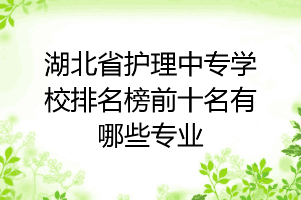 湖北省护理中专学校排名榜前十名有哪些专业