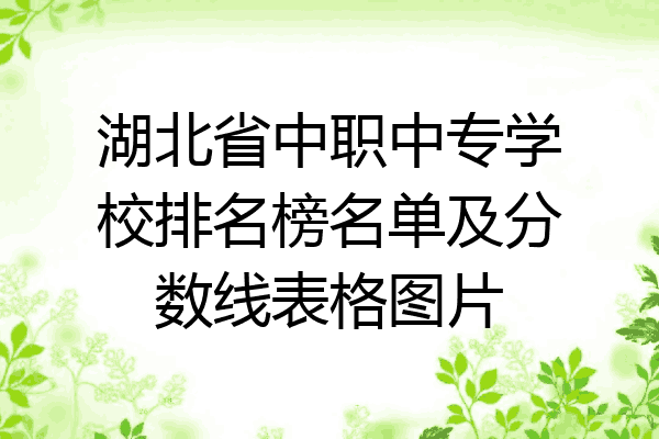 湖北省中职中专学校排名榜名单及分数线表格图片