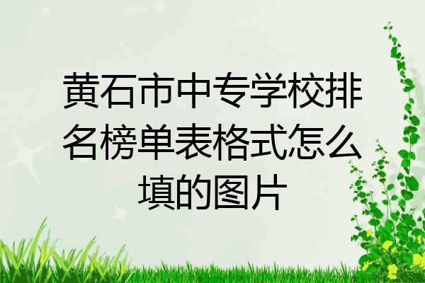 黄石市中专学校排名榜单表格式怎么填的图片