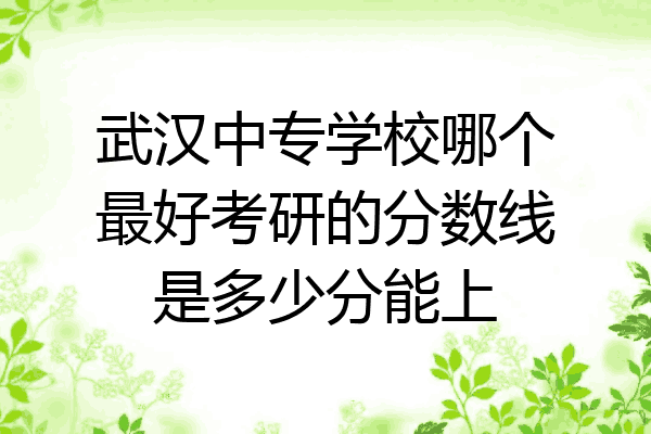 武汉中专学校哪个最好考研的分数线是多少分能上