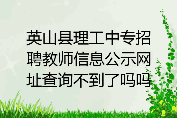 英山县理工中专招聘教师信息公示网址查询不到了吗吗