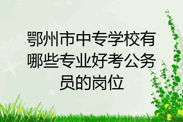 鄂州市中专学校有哪些专业好考公务员的岗位