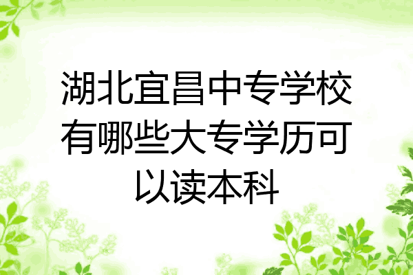 湖北宜昌中专学校有哪些大专学历可以读本科