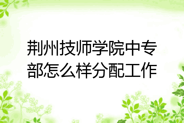 荆州技师学院中专部怎么样分配工作