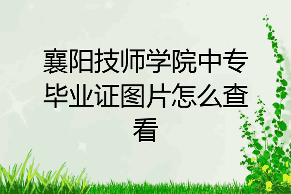 襄阳技师学院中专毕业证图片怎么查看