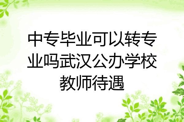 中专毕业可以转专业吗武汉公办学校教师待遇