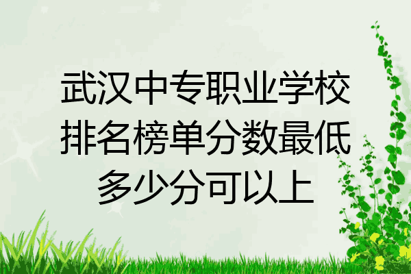 武汉中专职业学校排名榜单分数最低多少分可以上