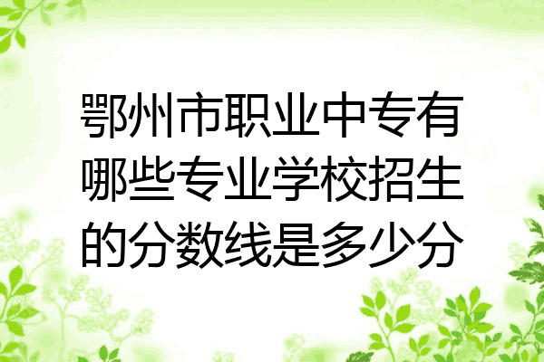 鄂州市职业中专有哪些专业学校招生的分数线是多少分