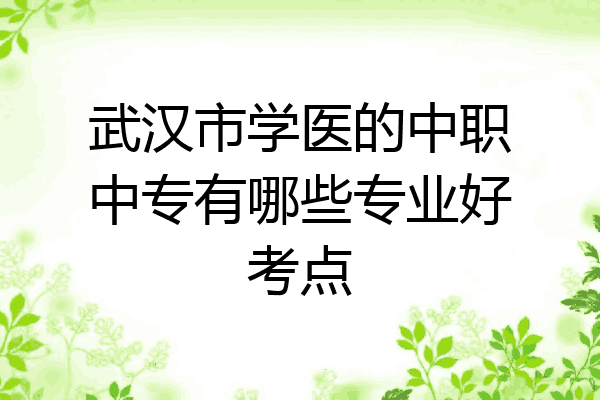 武汉市学医的中职中专有哪些专业好考点