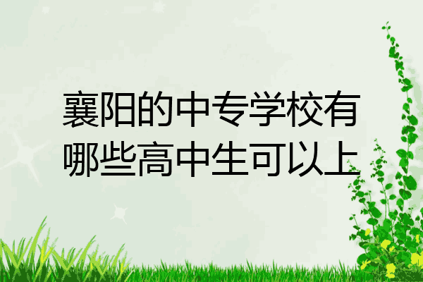 襄阳的中专学校有哪些高中生可以上