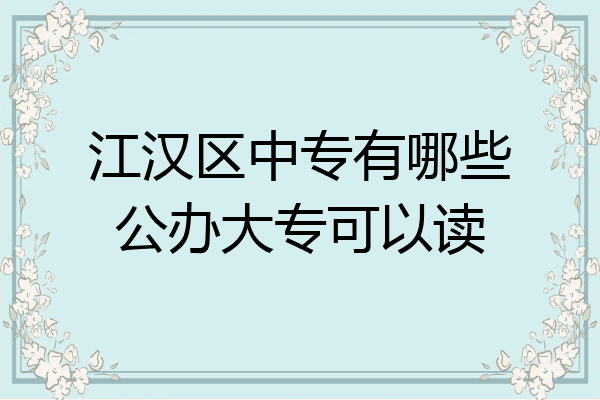 江汉区中专有哪些公办大专可以读