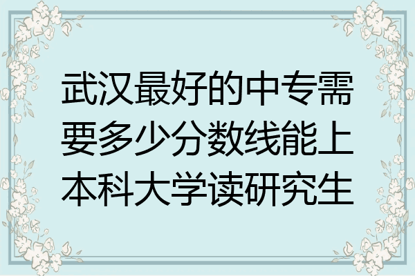 武汉最好的中专需要多少分数线能上本科大学读研究生