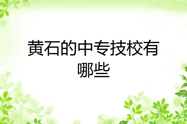 黄石的中专技校有哪些