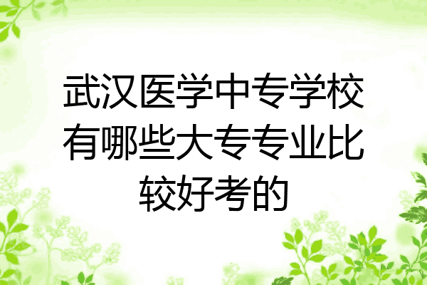 武汉医学中专学校有哪些大专专业比较好考的