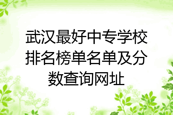 武汉最好中专学校排名榜单名单及分数查询网址