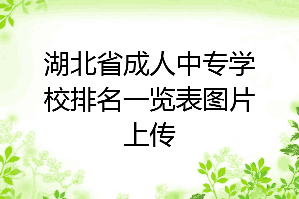 湖北省成人中专学校排名一览表图片上传