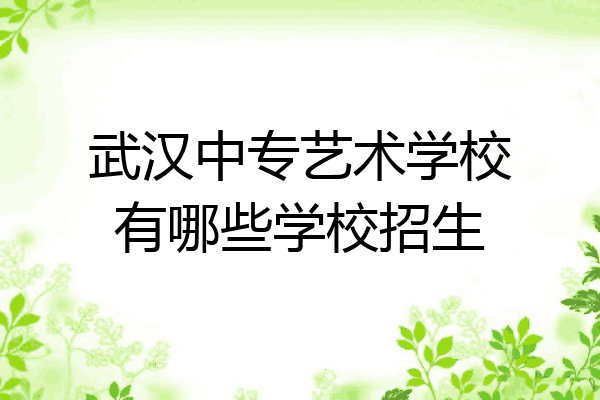 武汉中专艺术学校有哪些学校招生
